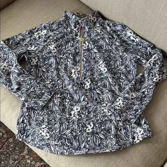 Lilly Pulitzer Tops - Lilly Pulitzer Koala Navy and White Half Zip